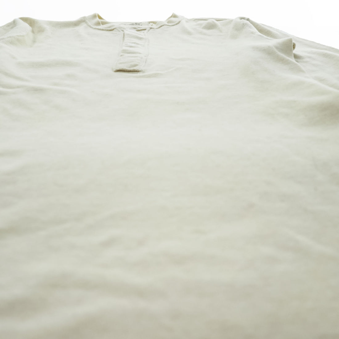1979 US Military Issue Wool Cotton Henley Thermal Undershirt Natural Medium Vintage 70s