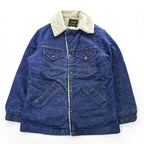 Vintage 1970s Wrangler Wrange Coat Sherpa-Lined Denim Ranch Jacket Made in USA Size M