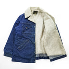 Vintage 1970s Wrangler Wrange Coat Sherpa-Lined Denim Ranch Jacket Made in USA Size M