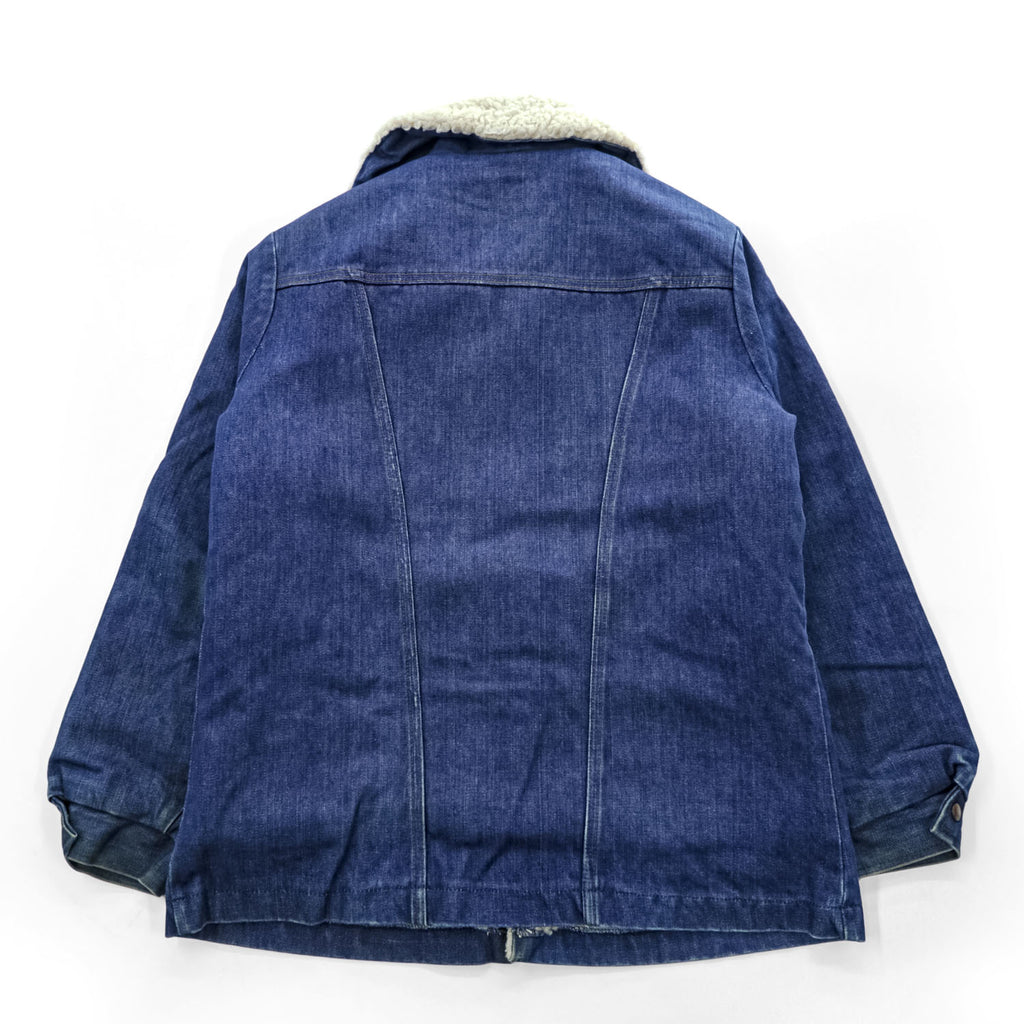 Vintage 1970s Wrangler Wrange Coat Sherpa-Lined Denim Ranch Jacket Made in USA Size M