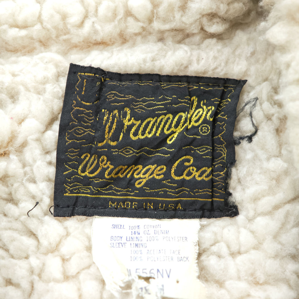 Vintage 1970s Wrangler Wrange Coat Sherpa-Lined Denim Ranch Jacket Made in USA Size M