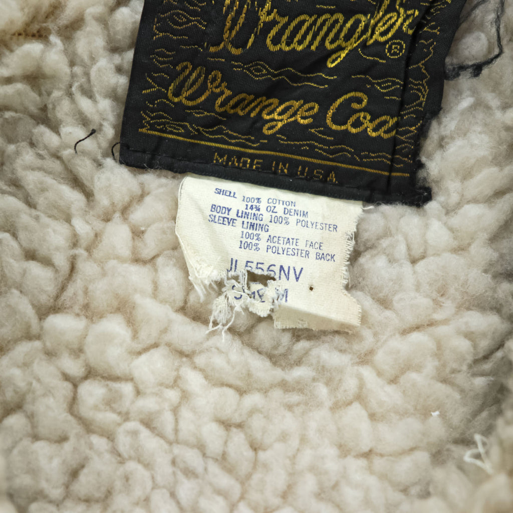 Vintage 1970s Wrangler Wrange Coat Sherpa-Lined Denim Ranch Jacket Made in USA Size M
