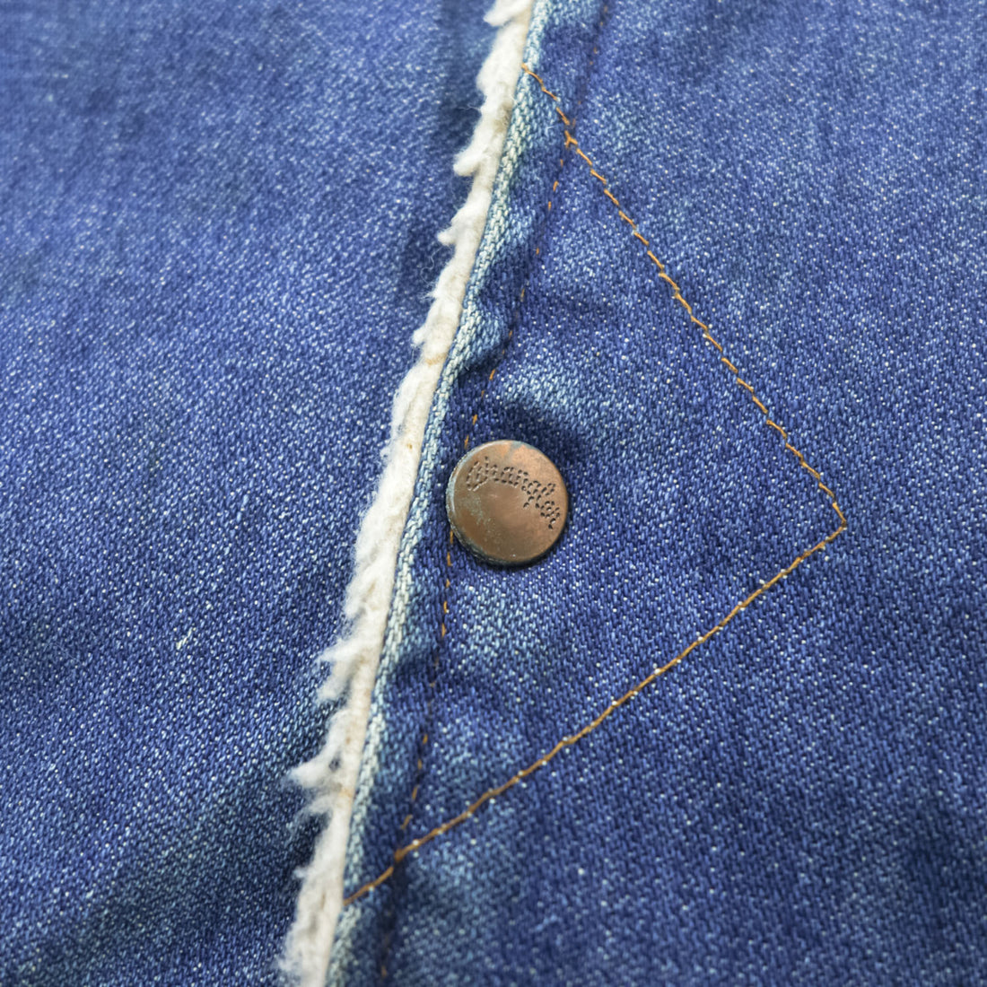 Vintage 1970s Wrangler Wrange Coat Sherpa-Lined Denim Ranch Jacket Made in USA Size M
