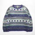 90s L.L.Bean Fair Isle Mohair Blend Knit Sweater Women's M Made in Hong Kong