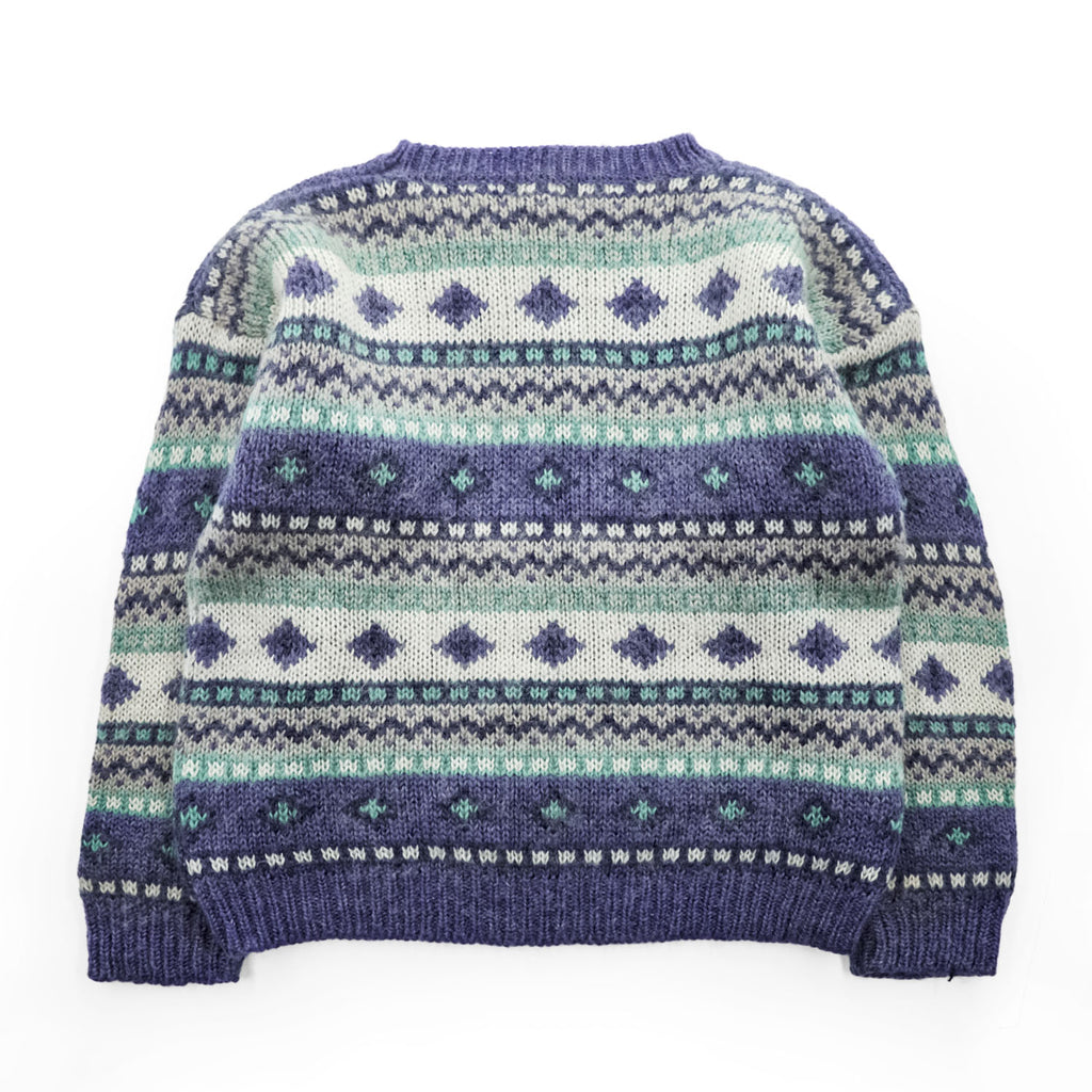 90s L.L.Bean Fair Isle Mohair Blend Knit Sweater Women's M Made in Hong Kong