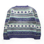 90s L.L.Bean Fair Isle Mohair Blend Knit Sweater Women's M Made in Hong Kong