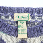 90s L.L.Bean Fair Isle Mohair Blend Knit Sweater Women's M Made in Hong Kong