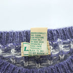 90s L.L.Bean Fair Isle Mohair Blend Knit Sweater Women's M Made in Hong Kong