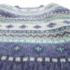 90s L.L.Bean Fair Isle Mohair Blend Knit Sweater Women's M Made in Hong Kong