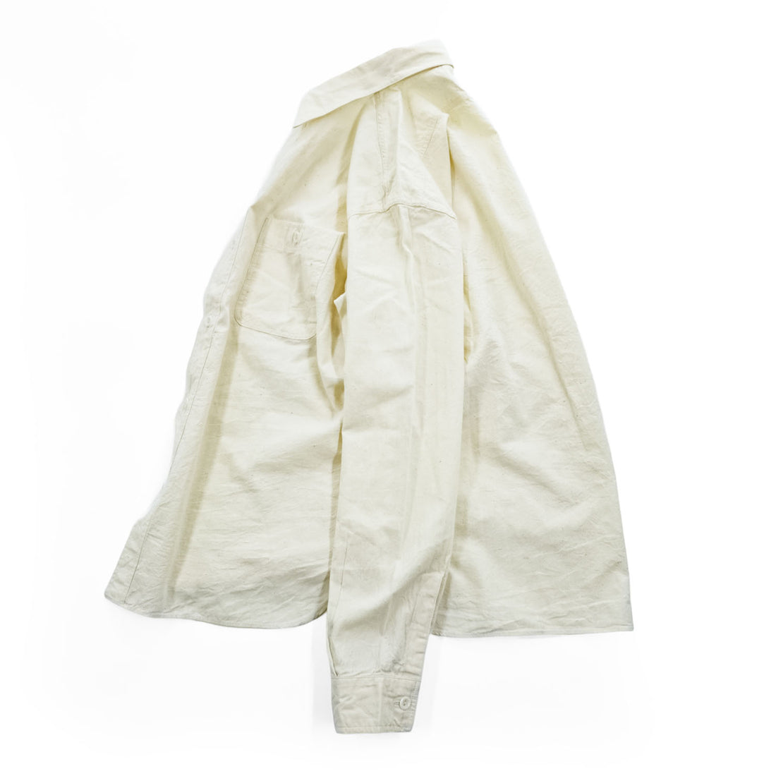BUZZ RICKSON'S BR25996 Cotton Two-Pocket Work Shirt Ivory Made in Japan Size 16-16 1/2 WHITE CHAMBRAY WORK SHIRT (LONG SLEEVE) 50s