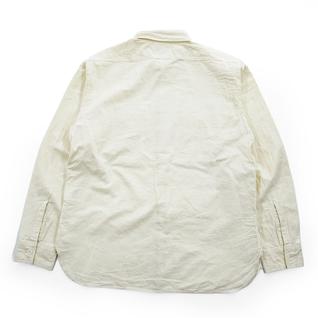 BUZZ RICKSON'S BR25996 Cotton Two-Pocket Work Shirt Ivory Made in Japan Size 16-16 1/2 WHITE CHAMBRAY WORK SHIRT (LONG SLEEVE) 50s