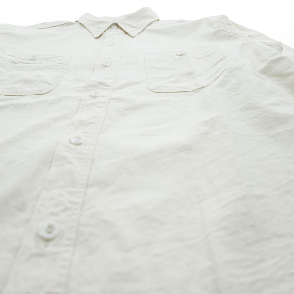 BUZZ RICKSON'S BR25996 Cotton Two-Pocket Work Shirt Ivory Made in Japan Size 16-16 1/2 WHITE CHAMBRAY WORK SHIRT (LONG SLEEVE) 50s