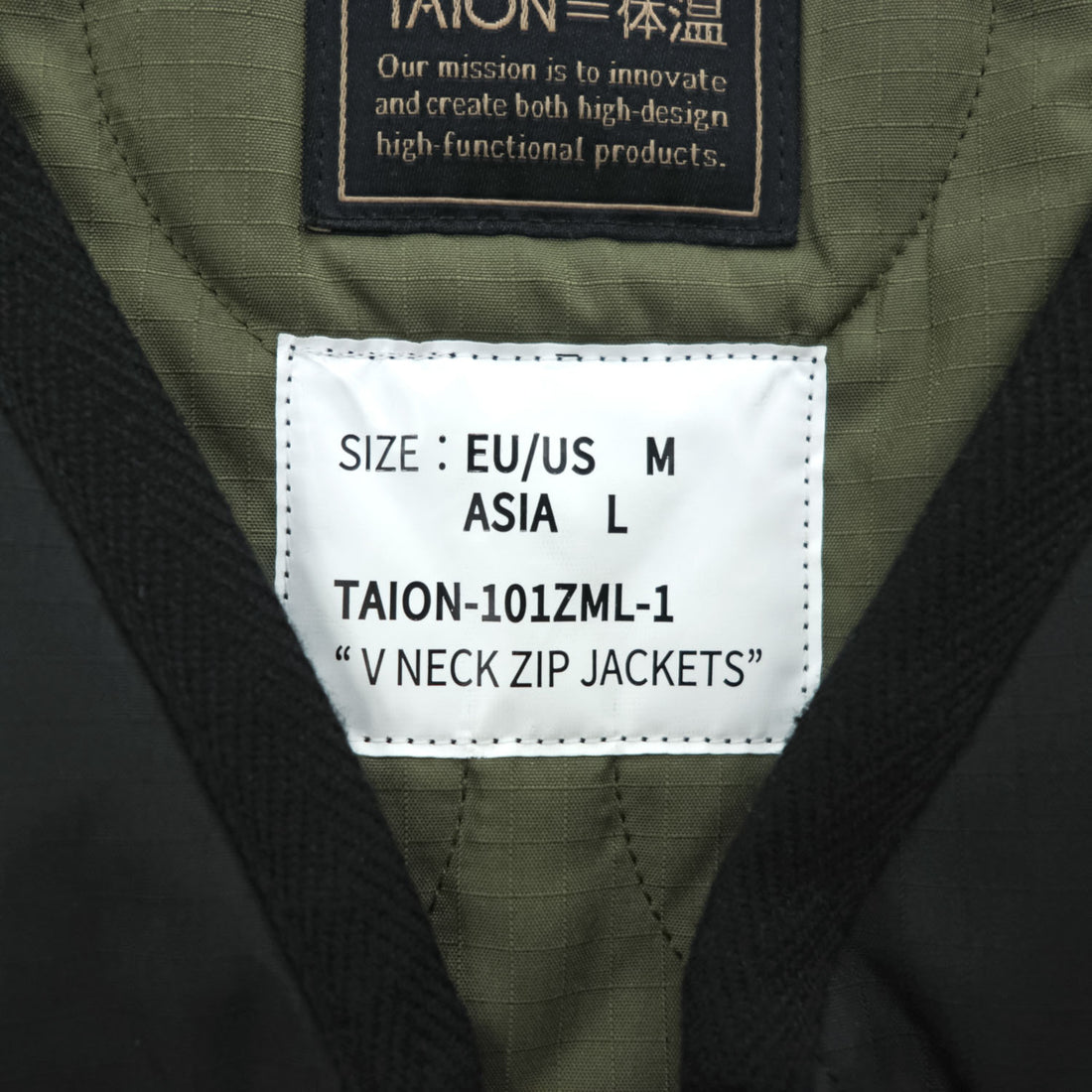 TAION TAION-101ZML-1 V Neck Zip Jacket Black Men's L 2020s