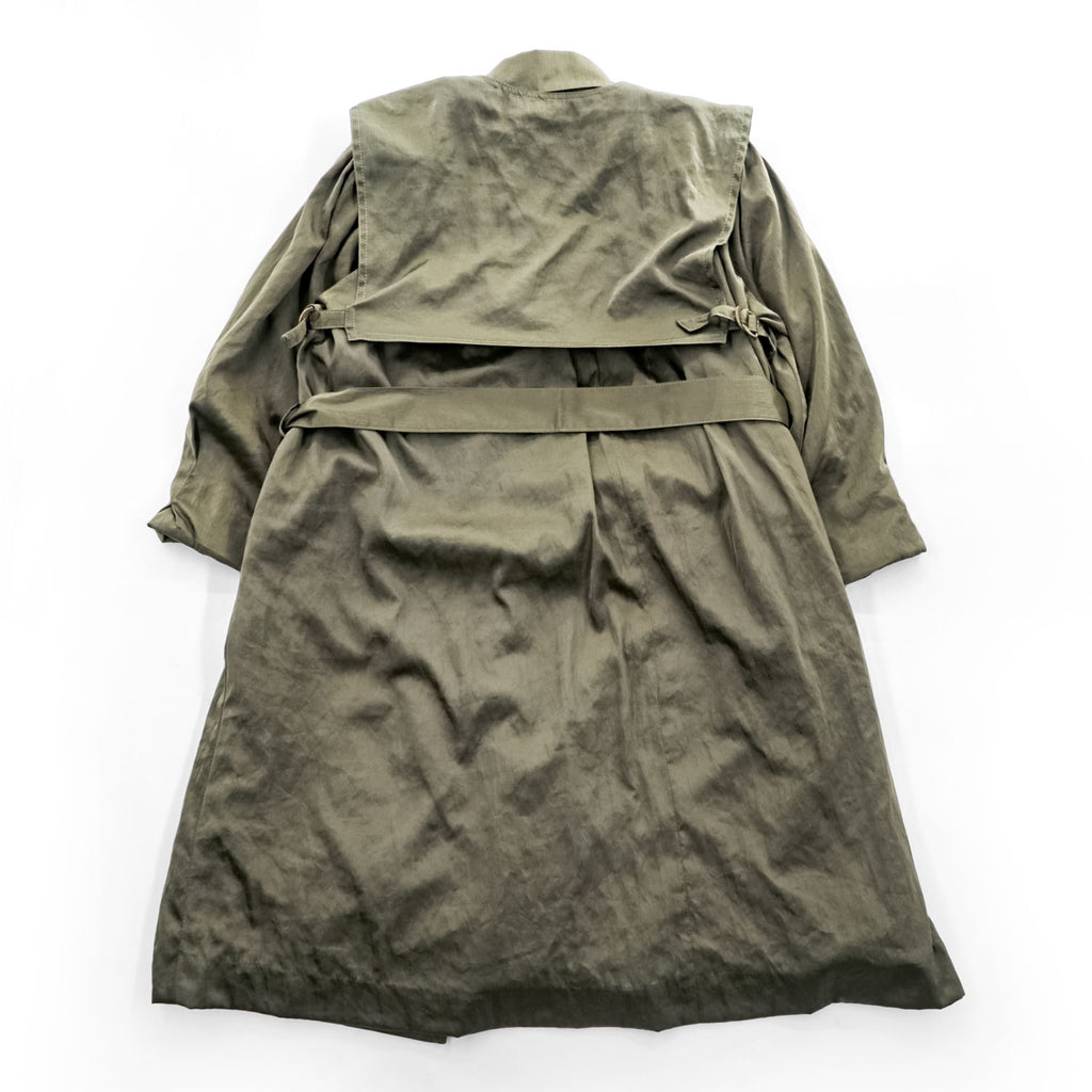 Vintage Belted Trench Coat 日本製 トレンチコート M ブラウン ベルト付 ライナー着脱 アシンメトリー