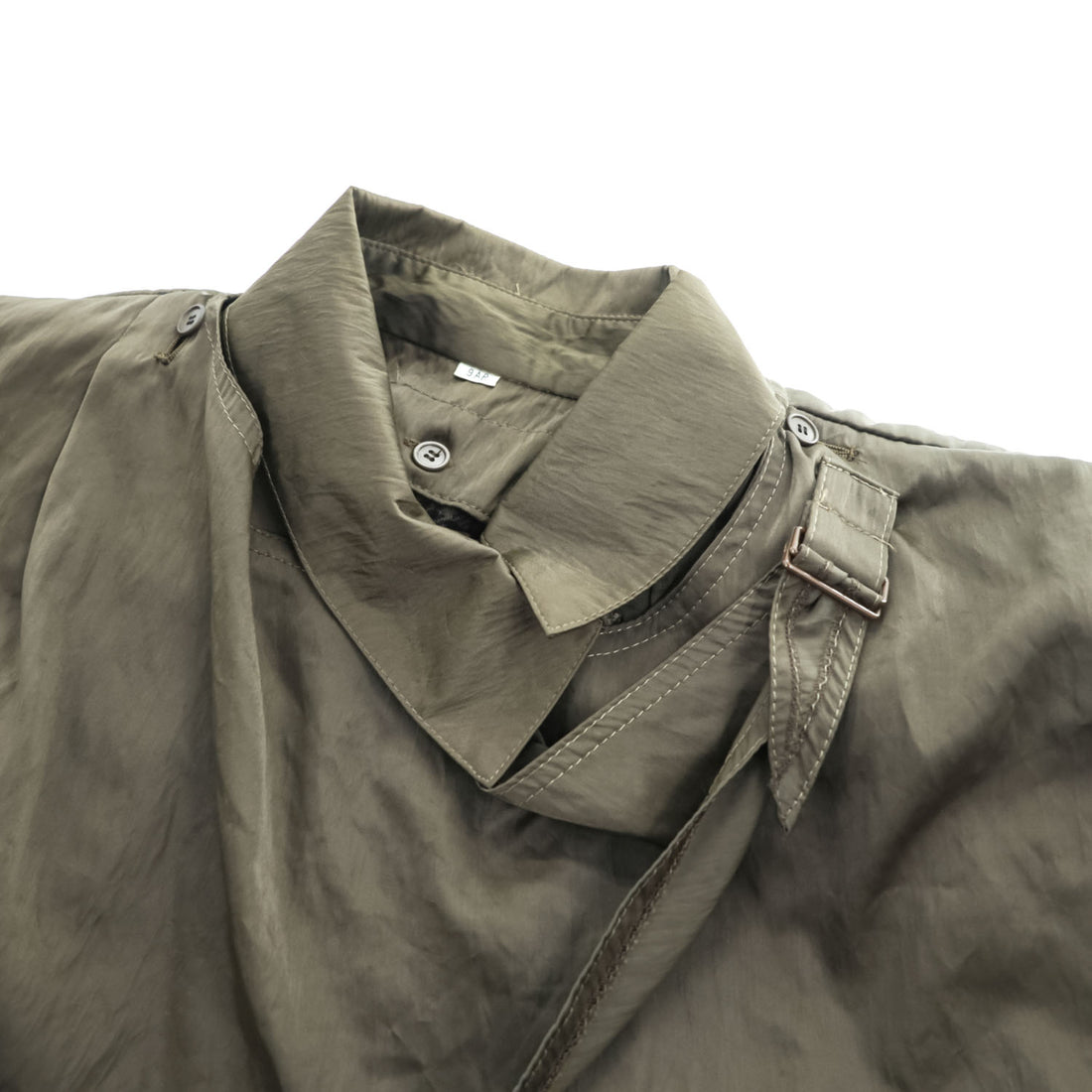 Vintage Belted Trench Coat 日本製 トレンチコート M ブラウン ベルト付 ライナー着脱 アシンメトリー