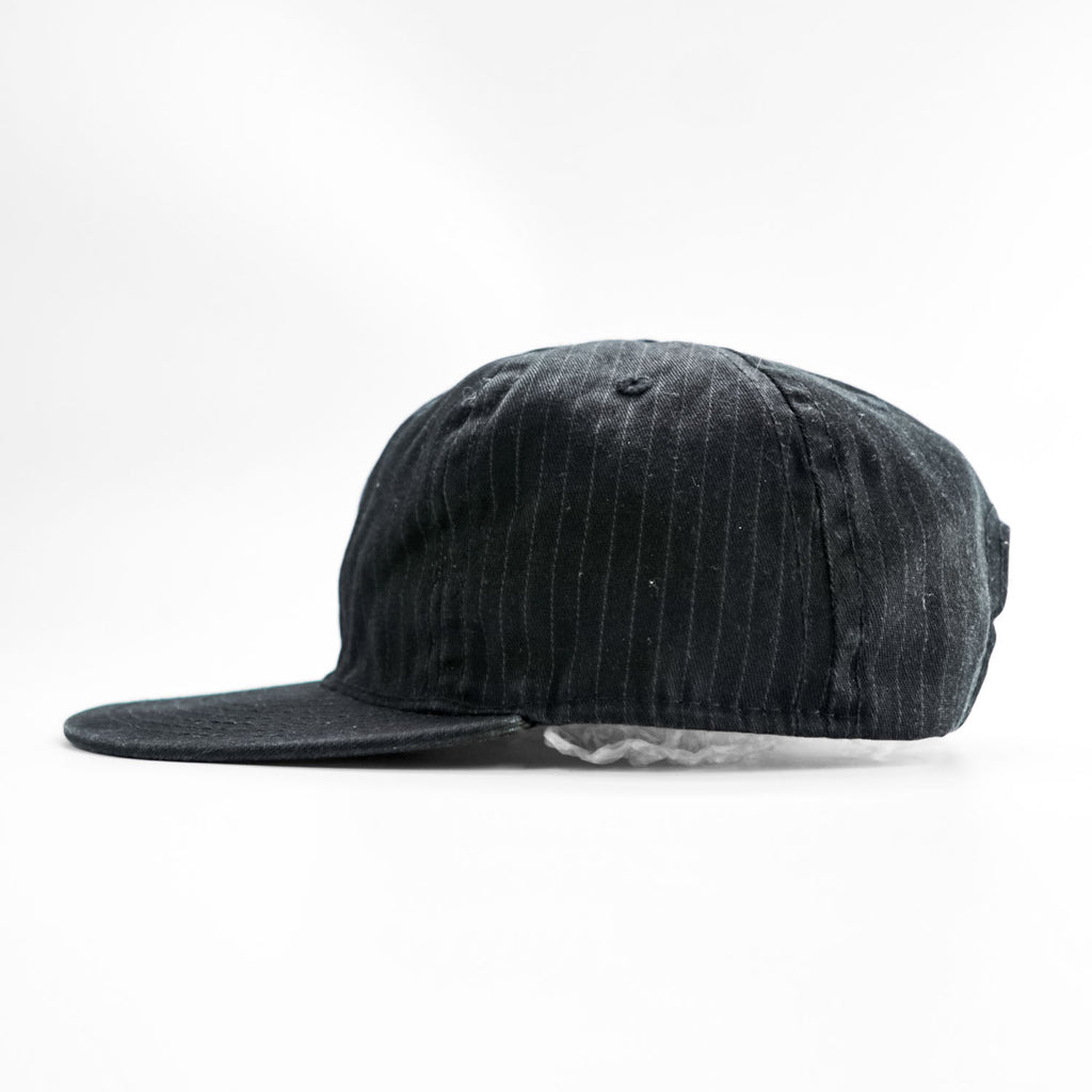 Ebbets Field Flannels Made in USA Black Pinstripe Adjustable Baseball Cap