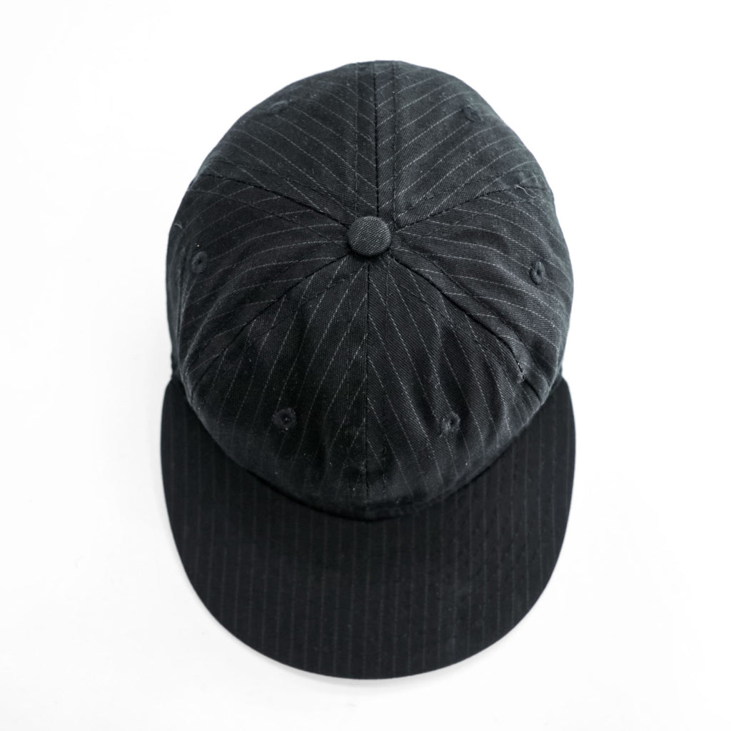 Ebbets Field Flannels Made in USA Black Pinstripe Adjustable Baseball Cap