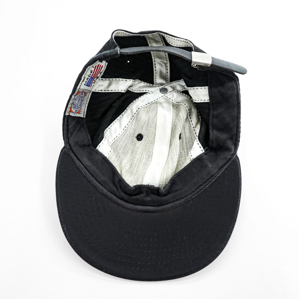 Ebbets Field Flannels Made in USA Black Pinstripe Adjustable Baseball Cap