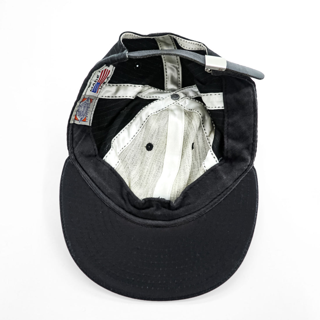 Ebbets Field Flannels Made in USA Black Pinstripe Adjustable Baseball Cap