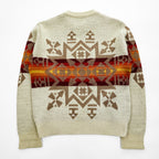 PENDLETON 70年代 USA製 ヴィンテージ 100%バージンウール ニット セーター M ベージュ 白タグ ネイティブ柄