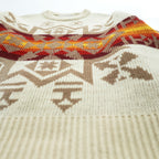 PENDLETON 70年代 USA製 ヴィンテージ 100%バージンウール ニット セーター M ベージュ 白タグ ネイティブ柄