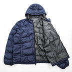 NAUTICA ダウンジャケット XL ネイビー 防水 ドローコード フード付き ジップポケット LIGHT WEIGHT