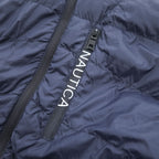 NAUTICA ダウンジャケット XL ネイビー 防水 ドローコード フード付き ジップポケット LIGHT WEIGHT