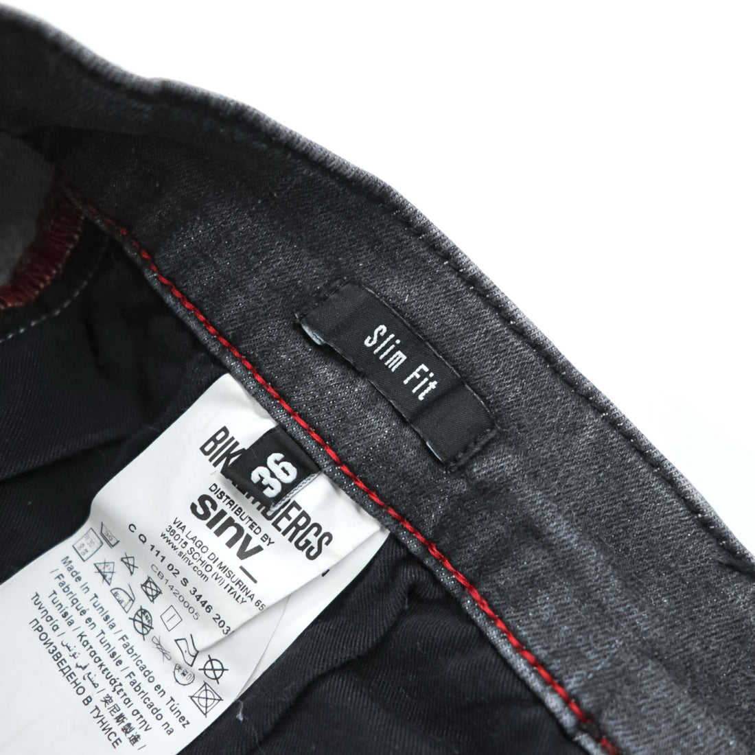 BIKKEMBERGS Slim Fit Black Denim Jeans Size 36 Made in Tunisia