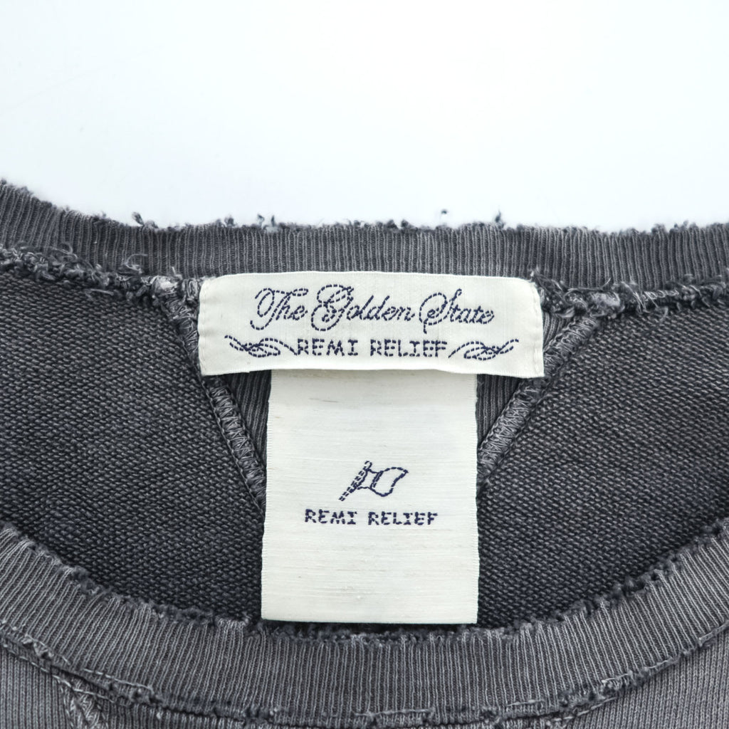 REMI RELIEF Made in Japan Vintage Treated Crewneck Sweatshirt Gray L - photo 4