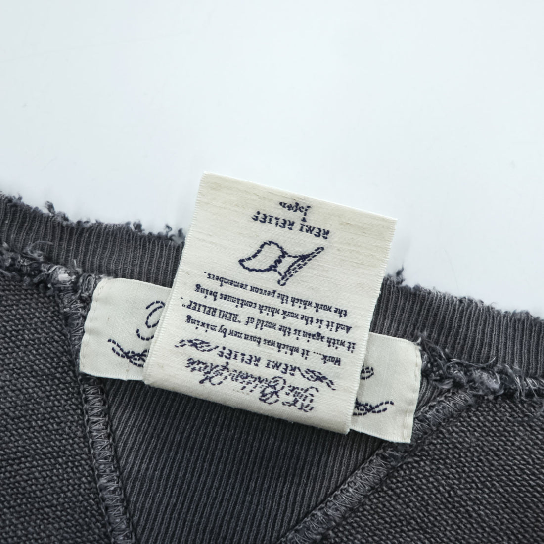 REMI RELIEF Made in Japan Vintage Treated Crewneck Sweatshirt Gray L - photo 5