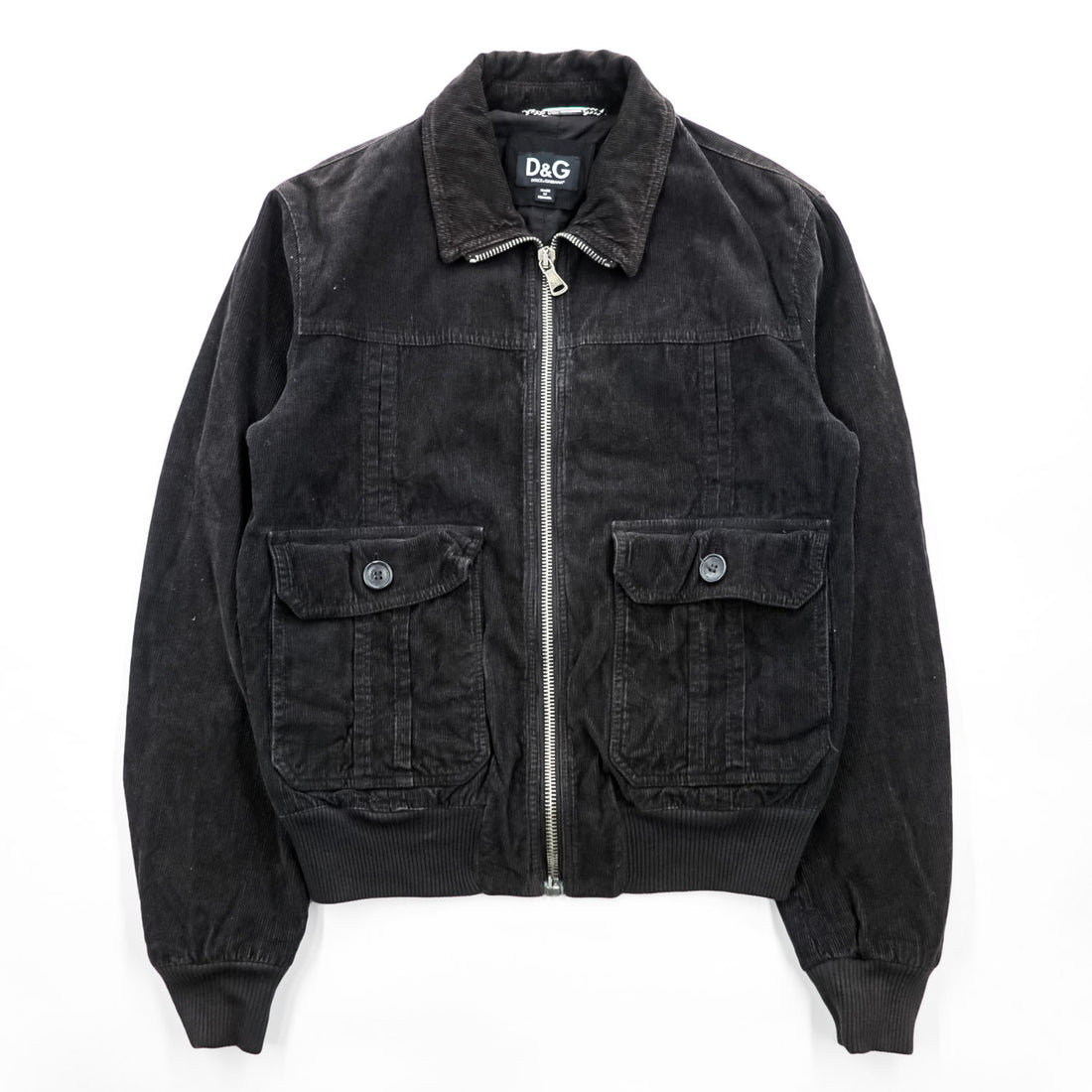 D&G DOLCE&GABBANA Black Corduroy Zip-Up Bomber Jacket Size 48 RB0236/STN03 - photo 2