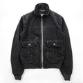D&G DOLCE&GABBANA Black Corduroy Zip-Up Bomber Jacket Size 48 RB0236/STN03