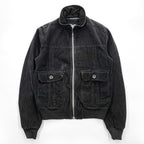 D&G DOLCE&GABBANA Black Corduroy Zip-Up Bomber Jacket Size 48 RB0236/STN03