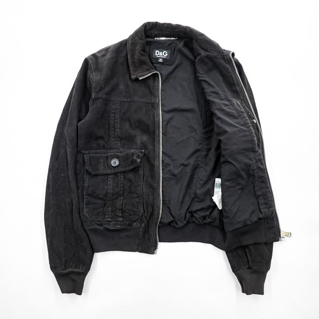 D&G DOLCE&GABBANA Black Corduroy Zip-Up Bomber Jacket Size 48 RB0236/STN03 - photo 3
