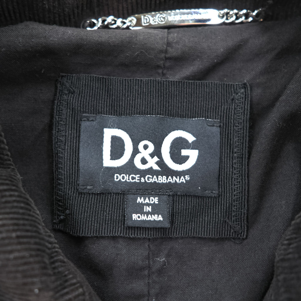 D&G DOLCE&GABBANA Black Corduroy Zip-Up Bomber Jacket Size 48 RB0236/STN03 - photo 6