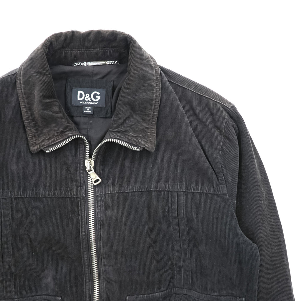 D&G DOLCE&GABBANA Black Corduroy Zip-Up Bomber Jacket Size 48 RB0236/STN03 - photo 9