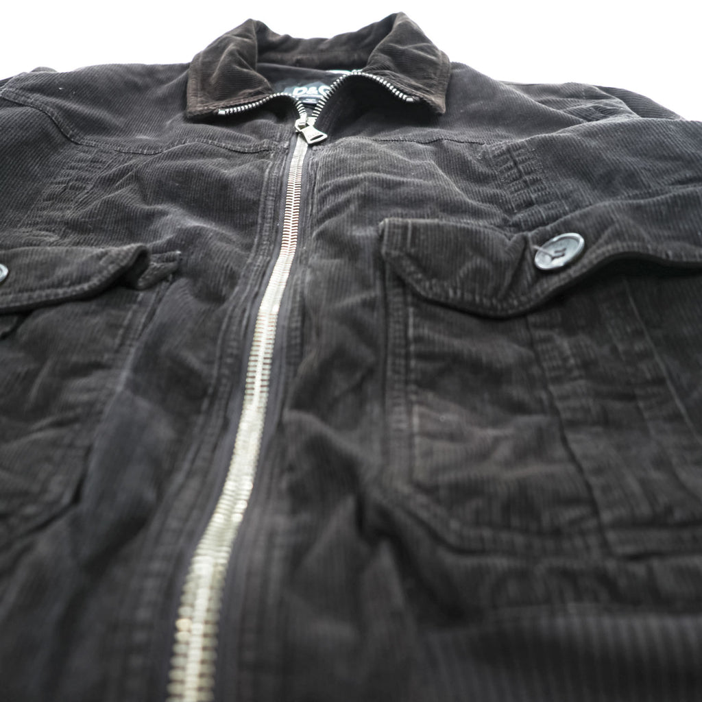 D&G DOLCE&GABBANA Black Corduroy Zip-Up Bomber Jacket Size 48 RB0236/STN03 - photo 12