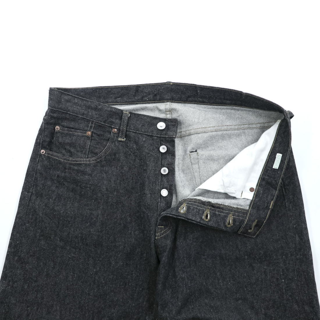 A.PRESSE 2024SS Black Washed Denim Pants – Black, Size 38, Made in Japan - photo 9