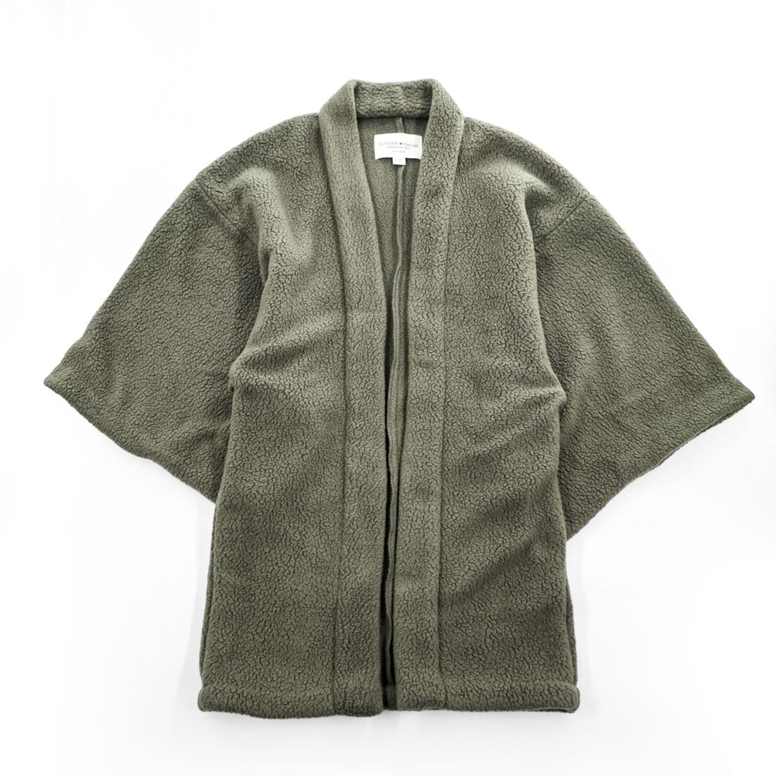 Snow Peak × kimono yamato Japan-Made fleece jacket, Haori size S, Khaki (green), Polartec outdoor kimono YT-21AU002