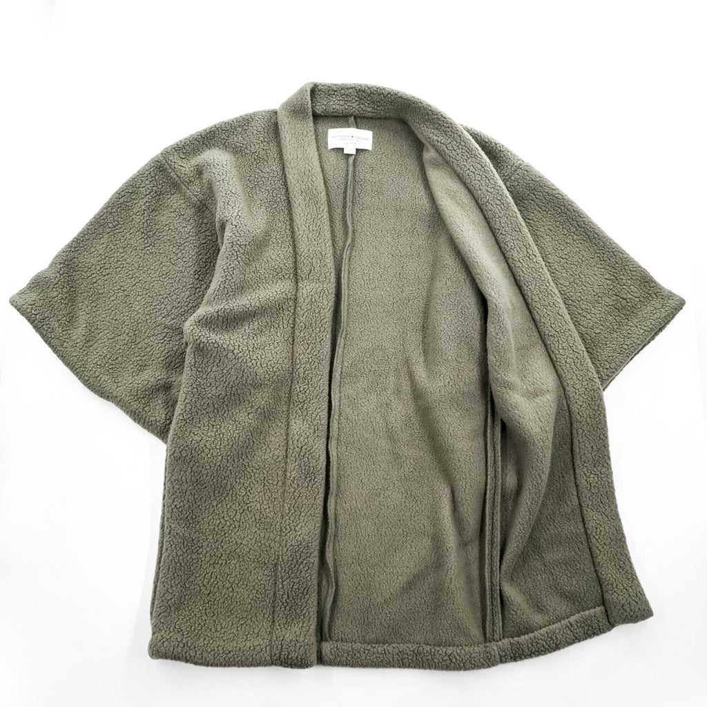 Snow Peak × kimono yamato Japan-Made fleece jacket, Haori size S, Khaki (green), Polartec outdoor kimono YT-21AU002 - photo 2