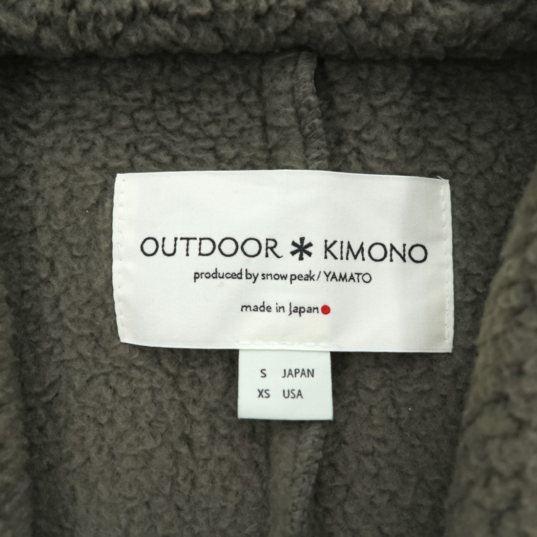 Snow Peak × kimono yamato Japan-Made fleece jacket, Haori size S, Khaki (green), Polartec outdoor kimono YT-21AU002 - photo 5