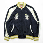 1990s HOUSTON Dragon Embroidered Souvenir Jacket Navy Size L