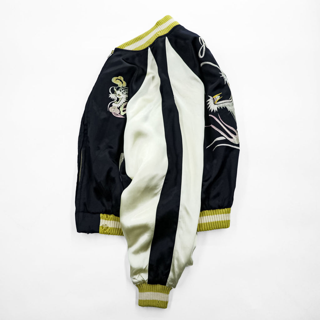 1990s HOUSTON Dragon Embroidered Souvenir Jacket Navy Size L - photo 3