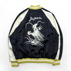 1990s HOUSTON Dragon Embroidered Souvenir Jacket Navy Size L - photo 4