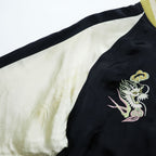 1990s HOUSTON Dragon Embroidered Souvenir Jacket Navy Size L - photo 7