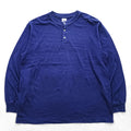 blurhms ROOTSTOCK 日本製 ヘンリーネック 長袖 ロングスリーブ Tシャツ ロンT L ネイビー ブルー