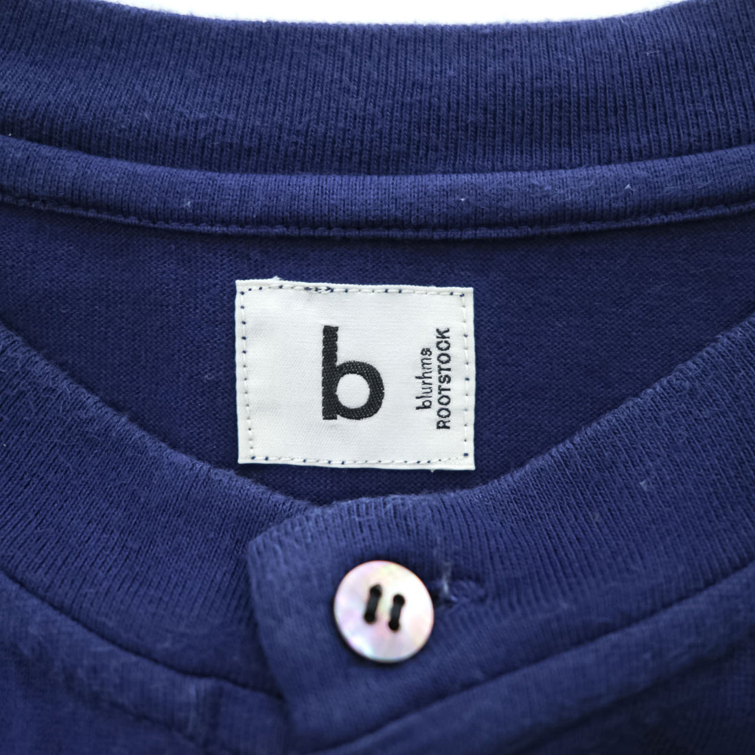 blurhms ROOTSTOCK 日本製 ヘンリーネック 長袖 ロングスリーブ Tシャツ ロンT L ネイビー ブルー（4枚目）