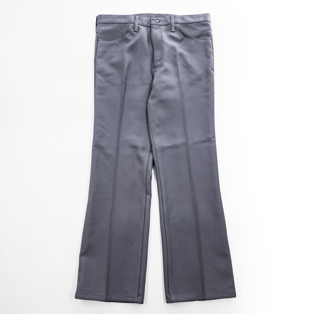 Wrangler ポリエステル ブーツカットパンツ ランチャードレスジーンズ 35×30 グレー フレア センタープレス メキシコ製 B2GY