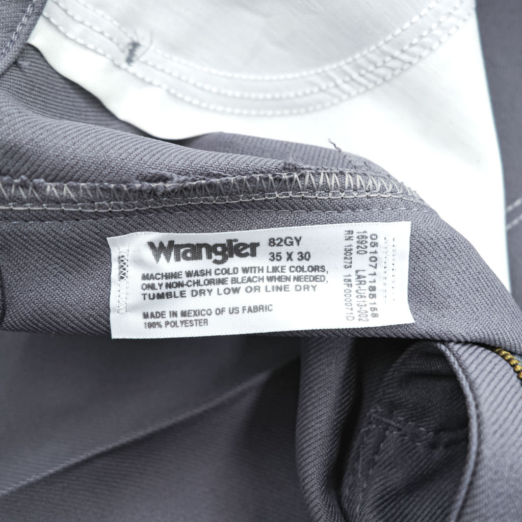 Wrangler ポリエステル ブーツカットパンツ ランチャードレスジーンズ 35×30 グレー フレア センタープレス メキシコ製 B2GY（4枚目）