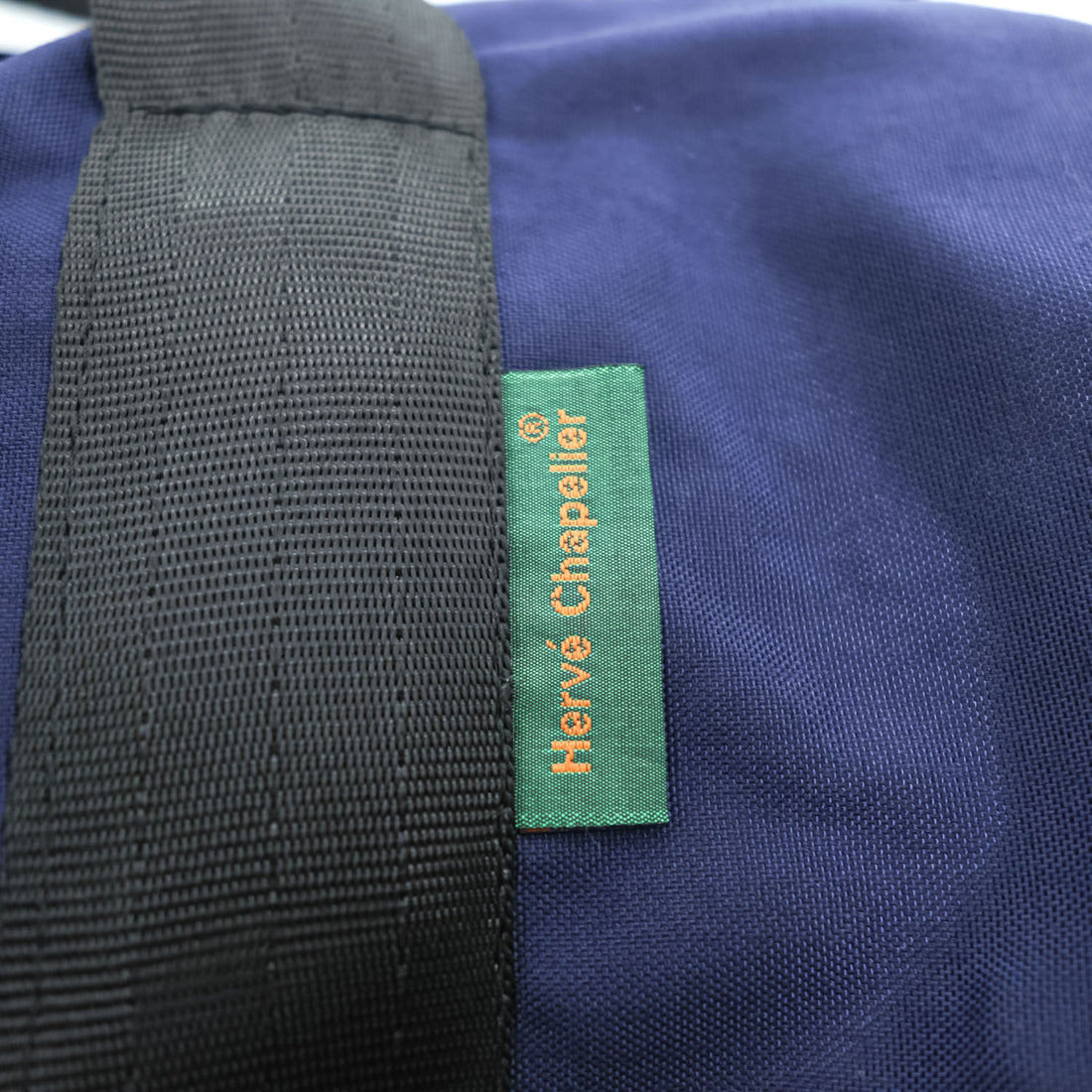 Herve Chapelier 90年代 USA製 ヴィンテージ ドラムバッグ ボストンバッグ 2WAY ネイビー ショルダーストラップ付属
